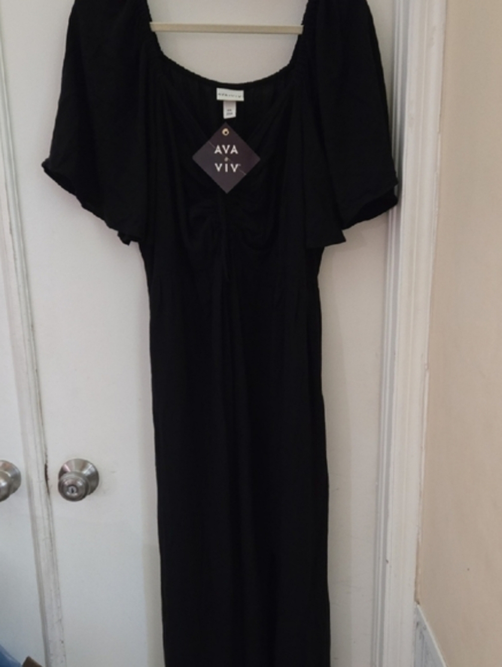 SALE! Ava & Viv Black Maxi Dress with Flutter Sleeves
